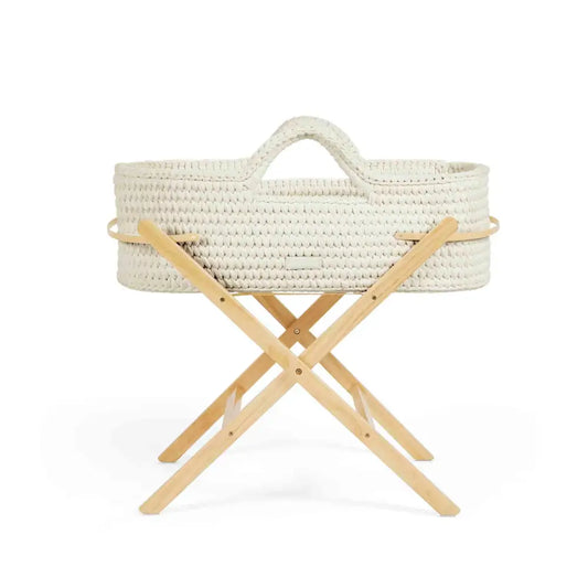 Ickle Bubba Nova Moses Basket & Stand - Cream Cloud