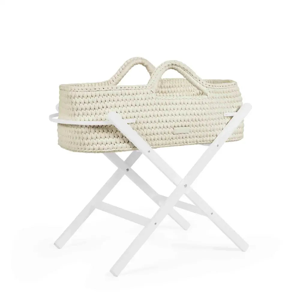 Ickle Bubba Nova Moses Basket & Stand - Cream Cloud
