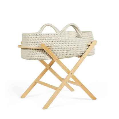 Ickle Bubba Nova Moses Basket & Stand - Cream Cloud
