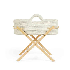 Ickle Bubba Nova Moses Basket & Stand - Cream Cloud - Natural Wood