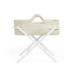 Ickle Bubba Nova Moses Basket & Stand - Cream Cloud - White