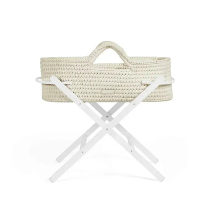 Ickle Bubba Nova Moses Basket & Stand - Cream Cloud - White