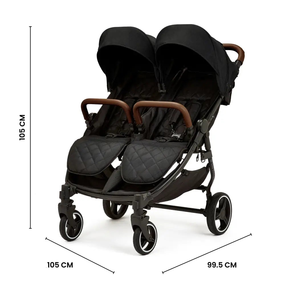 Ickle Bubba Venus Double Stroller - Black
