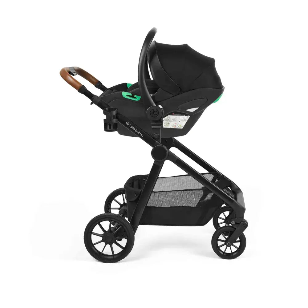 Ickle Bubba Virgo Growing Family 14 Piece Travel System with i-Size Nimbus Car Seat & Spin ISOFIX Base - Black