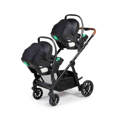 Ickle Bubba Virgo Twin 18 Piece Travel System with i-Size Nimbus Car Seats & Spin ISOFIX Bases - Black