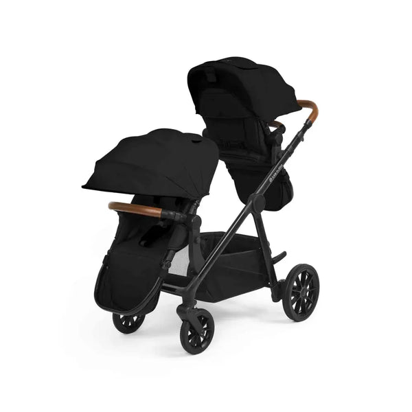 Ickle Bubba Virgo Twin 18 Piece Travel System with i-Size Nimbus Car Seats & Spin ISOFIX Bases - Black