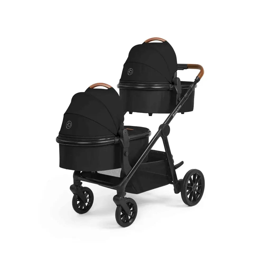 Ickle Bubba Virgo Twin 18 Piece Travel System with i-Size Nimbus Car Seats & Spin ISOFIX Bases - Black
