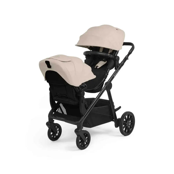 Ickle Bubba Virgo Twin 18 Piece Travel System with i-Size Nimbus Car Seats & Spin ISOFIX Bases - Stone