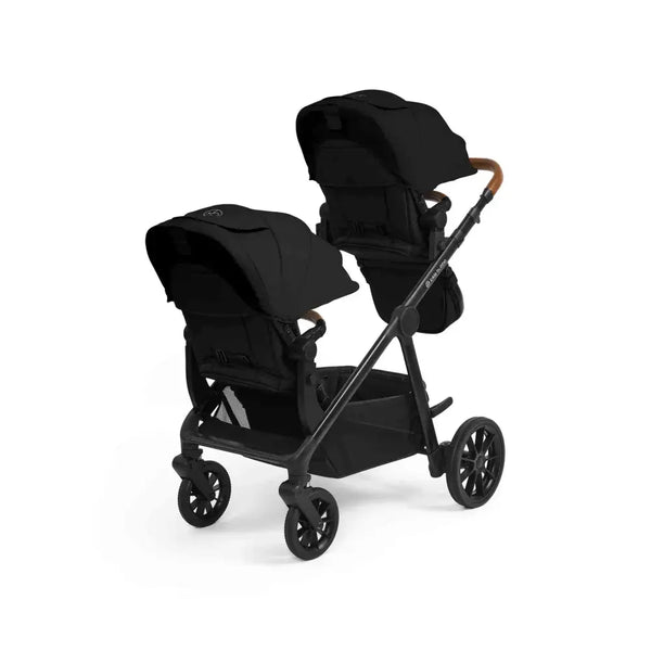 Ickle Bubba Virgo Twin 18 Piece Travel System with i-Size Nimbus Car Seats & Spin ISOFIX Bases - Black