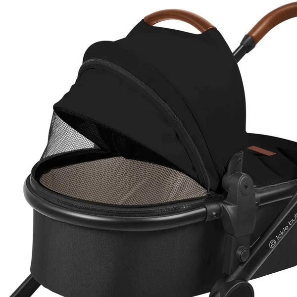 Ickle Bubba Virgo Twin 18 Piece Travel System with i-Size Nimbus Car Seats & Spin ISOFIX Bases - Black