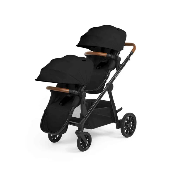 Ickle Bubba Virgo Twin 18 Piece Travel System with i-Size Nimbus Car Seats & Spin ISOFIX Bases - Black