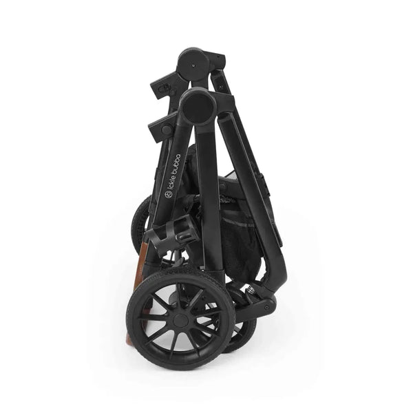 Ickle Bubba Virgo Twin 18 Piece Travel System with i-Size Nimbus Car Seats & Spin ISOFIX Bases - Black