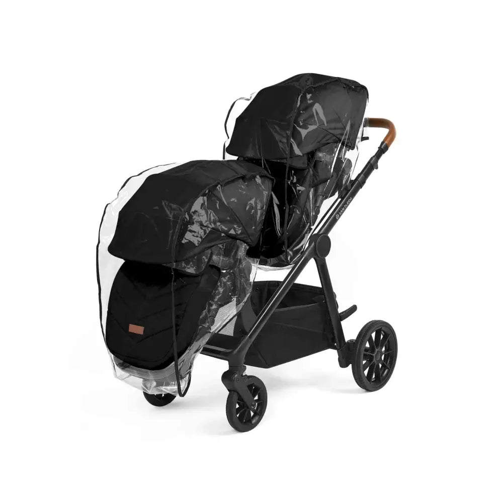 Ickle Bubba Virgo Twin 18 Piece Travel System with i-Size Nimbus Car Seats & Spin ISOFIX Bases - Black