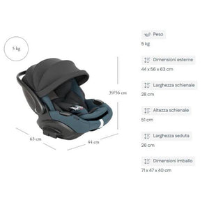 Inglesina Aptica XT 3 in 1 Travel System 2026 - Himalaya Blue | Lie-Flat Car Seat & 360° Base