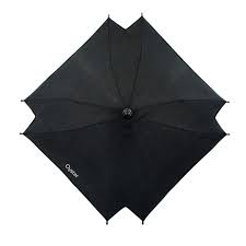Black umbrella with sleek compact design and subtle brand logo underside for oyster 4 buttermilk travel system