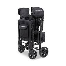 WonderFold W2 Elite Pro Double Stroller Wagon – Black - 2 Seater
