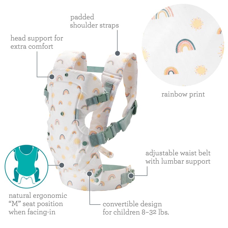 Infantino Flip Advanced 4-in-1 Convertible Baby Carrier Rainbow Print General Infantino   