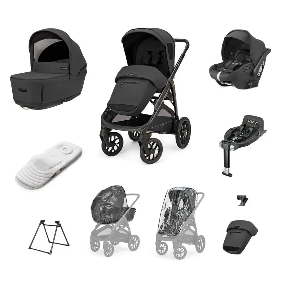 Inglesina Aptica XT 3-in-1 Travel System – Magnet Grey | Lie-Flat Car Seat & 360° Base General Inglesina