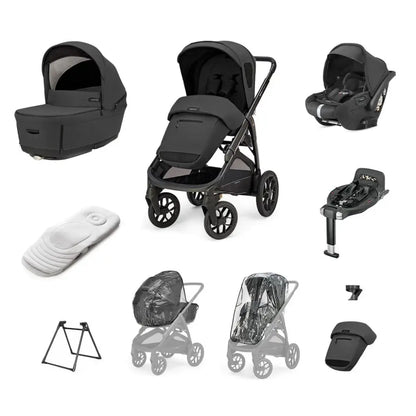 Inglesina Aptica XT 3-in-1 Travel System – Magnet Grey | Lie-Flat Car Seat & 360° Base General Inglesina