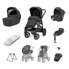 Inglesina Aptica XT 3-in-1 Travel System – Magnet Grey | Lie-Flat Car Seat & 360° Base