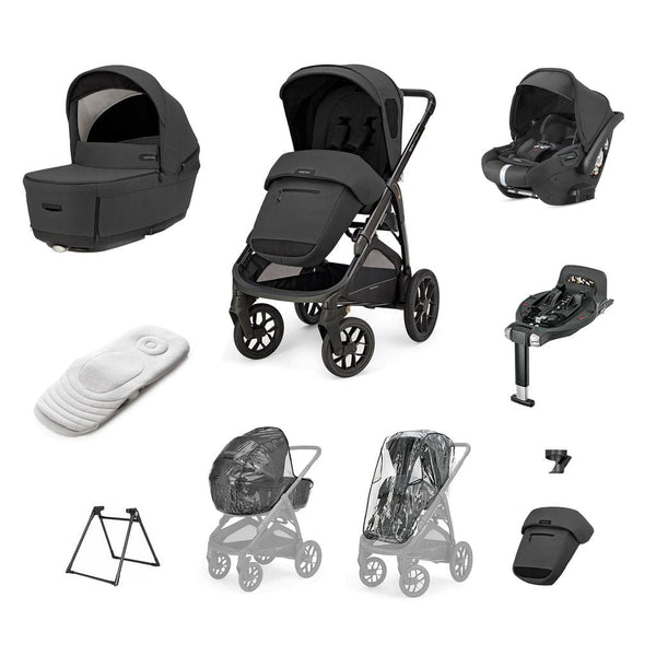Inglesina Aptica XT 3-in-1 Travel System – Magnet Grey | Lie-Flat Car Seat & 360° Base General Inglesina