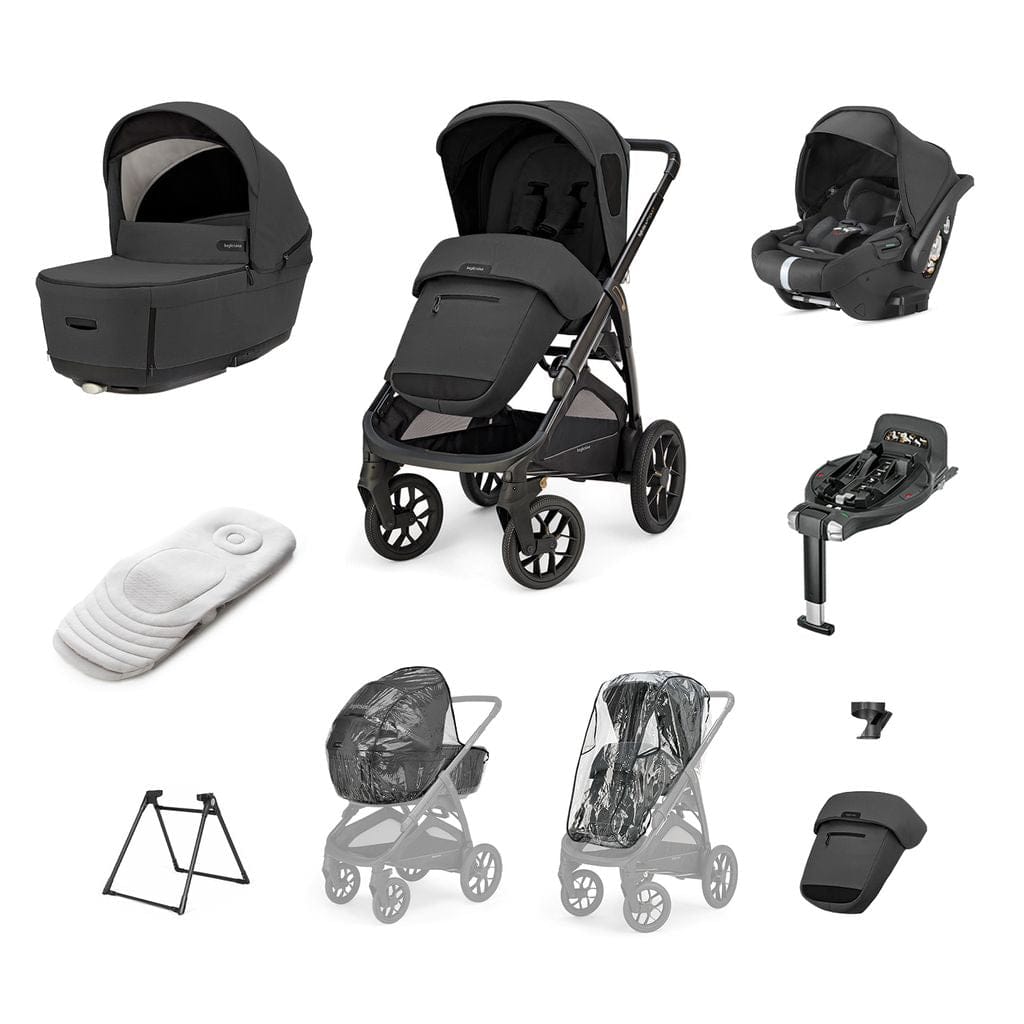 Inglesina Aptica XT 3-in-1 Travel System – Magnet Grey | Lie-Flat Car Seat & 360° Base General Inglesina