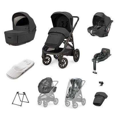Inglesina Aptica XT 3-in-1 Travel System – Magnet Grey | Lie-Flat Car Seat & 360° Base General Inglesina