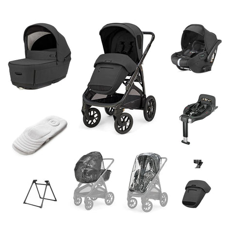 Inglesina Aptica XT 3-in-1 Travel System – Magnet Grey | Lie-Flat Car Seat & 360° Base