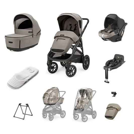 Inglesina Aptica XT 3-in-1 Travel System – Tundra Beige | Lie-Flat Car Seat & 360° Base General Inglesina