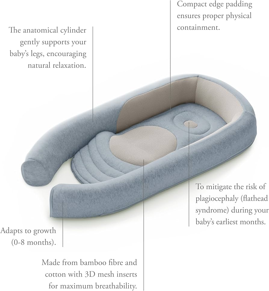 Inglesina Welcome Pod Baby Sleep Nest – Peaceful Blue | Newborn Support Pod Inglesina