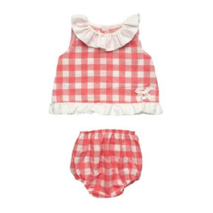 Juliana Coral Checked Top and Jam Pants Set  Juliana 6m  