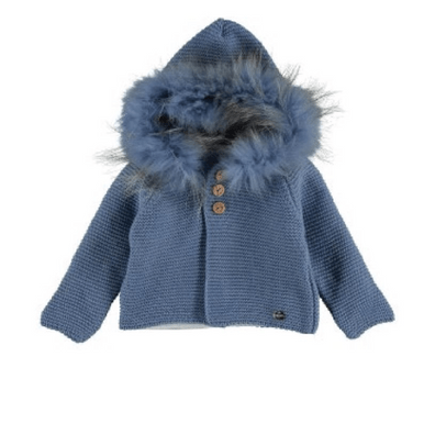 Juliana Designer Baby Fur Knitted Jacket in Blue General Juliana   