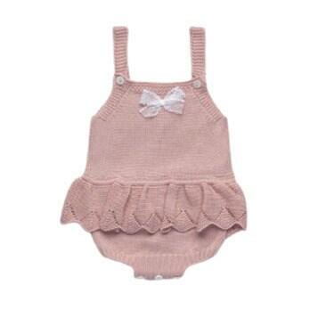 Juliana Dusky Pink Knitted Baby Girls Romper  Juliana 18m  