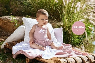 Juliana Dusky Pink Knitted Baby Girls Romper