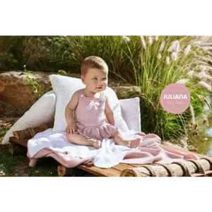 Juliana Dusky Pink Knitted Baby Girls Romper Juliana