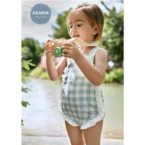 Juliana Mint Green Checked Romper  Juliana 3m  