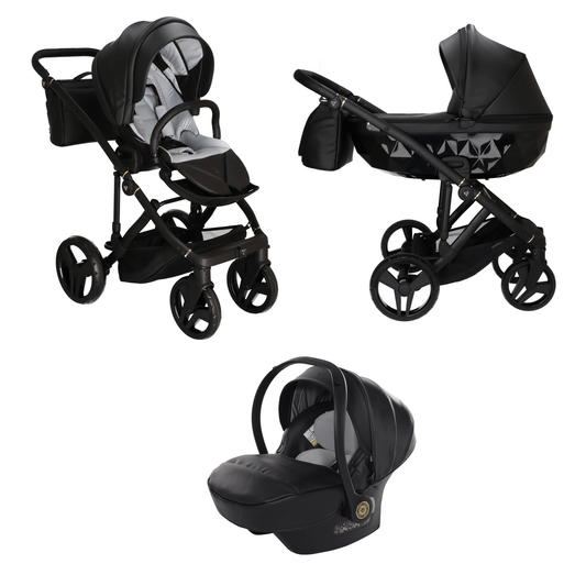 Junama Classic Black Pram – 3 in 1 Luxury Travel System Junama