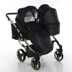 Junama Compact Double Stroller - Black and Gold Junama