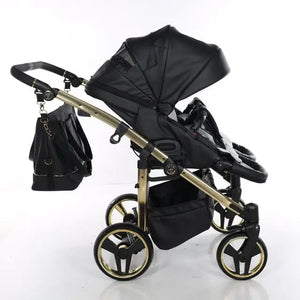 Junama Compact Double Stroller - Black and Gold Junama