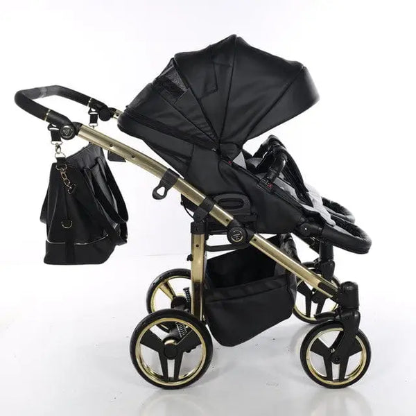 Junama Compact Double Stroller - Black and Gold Junama