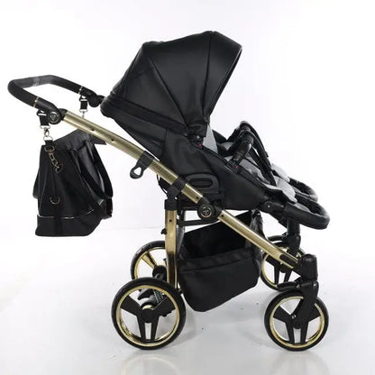 Junama Compact Double Stroller - Black and Gold Junama