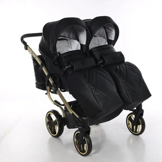 Junama Compact Double Stroller - Black and Gold Junama