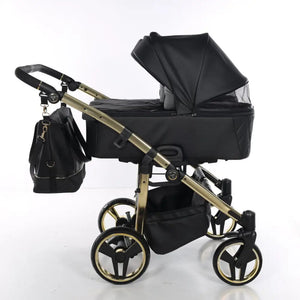 Junama Compact Double Stroller - Black and Gold Junama
