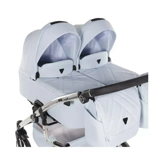 Junama Compact Double Stroller - Blue Leatherette Junama