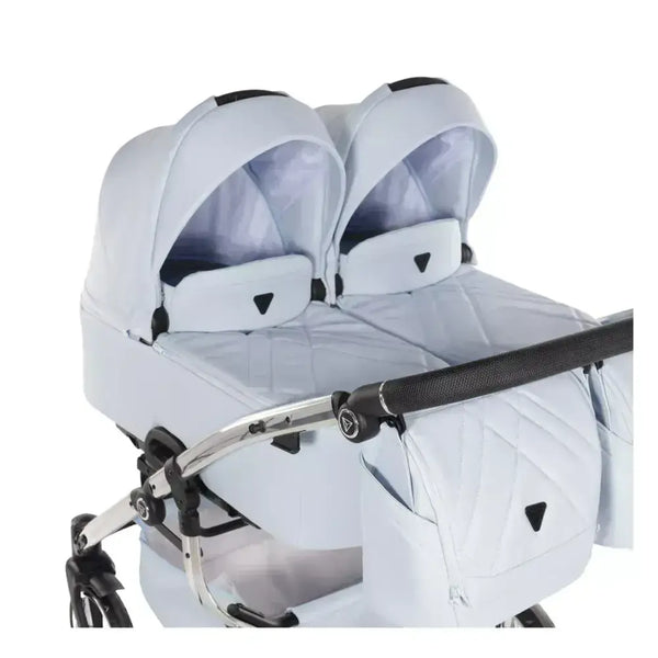 Junama Compact Double Stroller - Blue Leatherette Junama