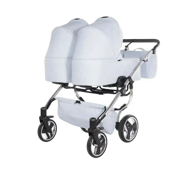 Junama Compact Double Stroller - Blue Leatherette Junama