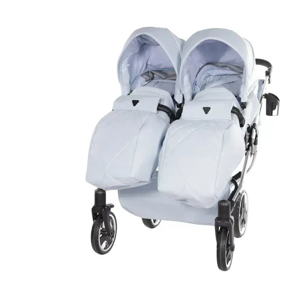 Junama Compact Double Stroller - Blue Leatherette Junama
