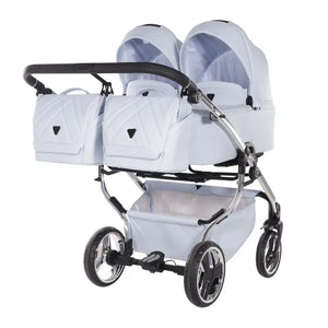 Junama Compact Double Stroller - Blue Leatherette Junama
