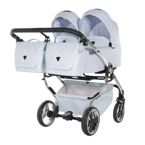 Junama Compact Double Stroller - Blue Leatherette Junama