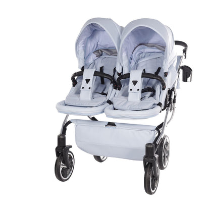 Junama Compact Double Stroller - Blue Leatherette Junama